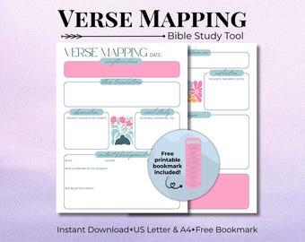 Retro Flower Bible Verse Mapping Template for Busy Moms, Bible Study Guide Template, Bible Study Journal, Devotional Journal, Sermon Notes