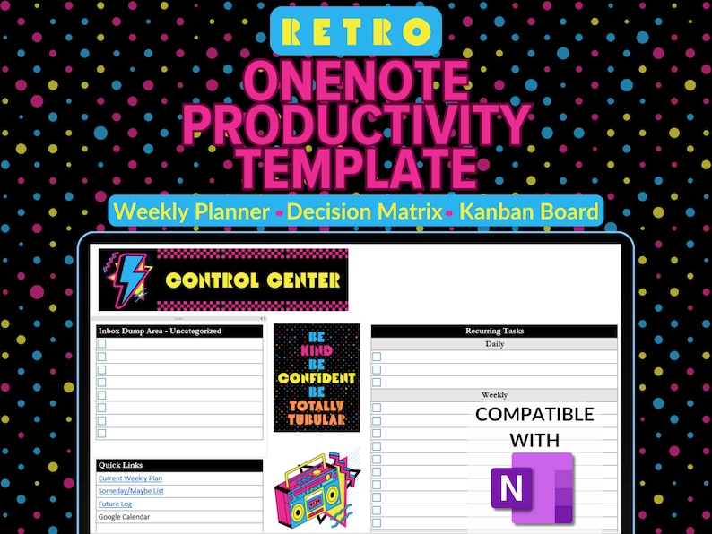 Onenote Template, Onenote Project Management, Task Tracker, Onenote ...
