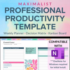 OneNote Template, OneNote Project Management, Task Tracker, OneNote Planner, Project Planner, Eisenhower Matrix, OneNote Template for Work