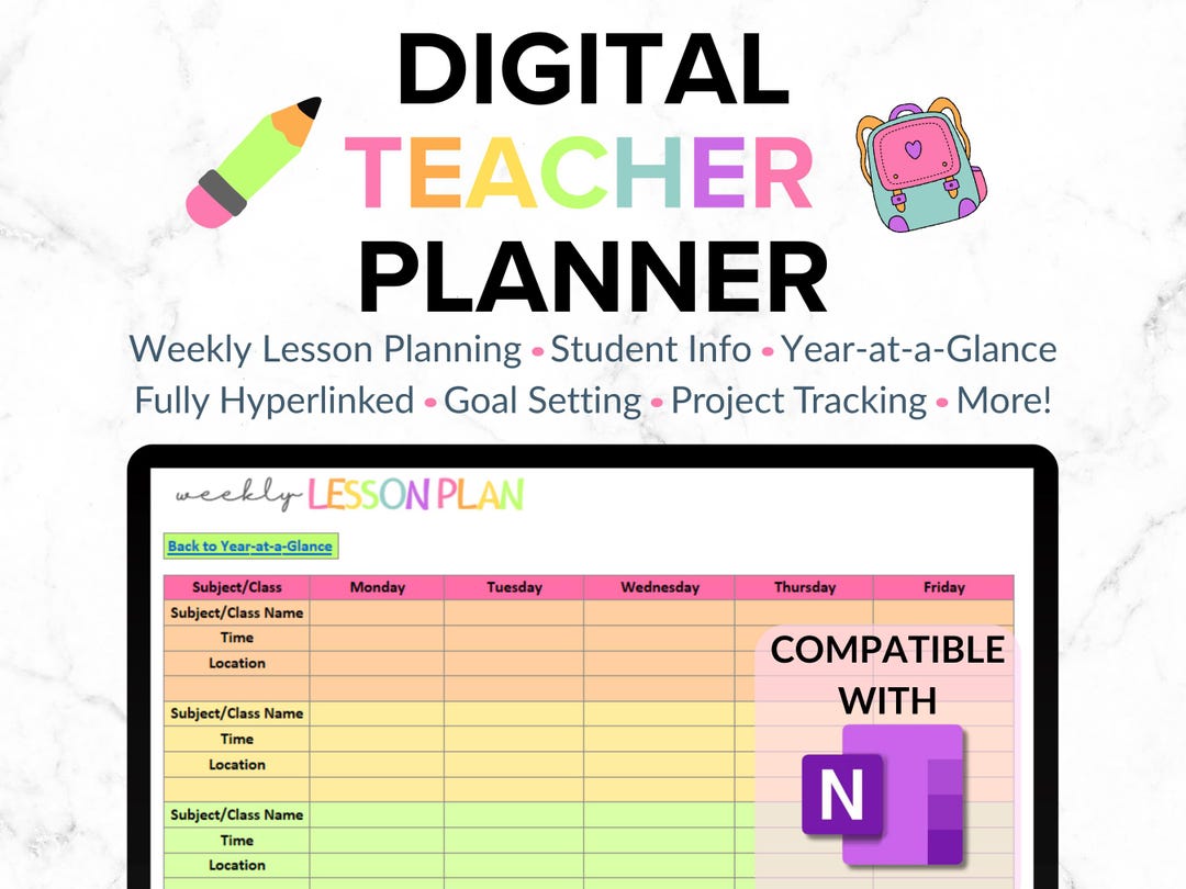 Onenote Teacher Planner, Assignment Tracker, Academic Planner, 2025 ...