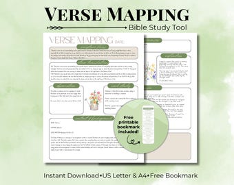 Watercolor Verse Mapping Template for Busy Moms, Spring Bible Study Guide Template, Bible Study Journal, Bible Study Resource, Sermon Notes