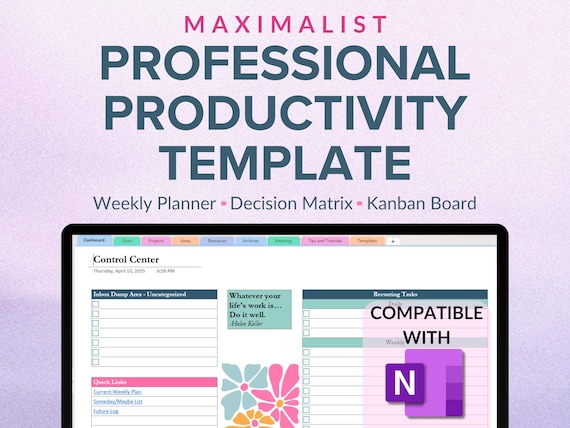 OneNote Template, OneNote Project Management, Task Tracker, OneNote Planner, Project Planner, Eisenhower Matrix, OneNote Template for Work