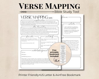 Bible Verse Mapping Template for Busy Moms, Bible Study Guide Template, Bible Study Journal, Devotional Journal, Prayer Journal, Sermon Note