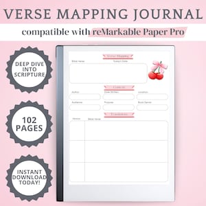 Verse Mapping Remarkable Paper Pro Template, Bible Study Guide, Remarkable Template, Bible Study Template, Bible Verse Mapping, Daily Bible