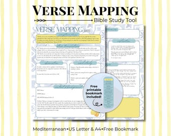 Grand Millennial Bible Verse Mapping Template for Busy Moms, Bible Study Guide Template, Bible Study Journal, Devotional Journal, Lemon
