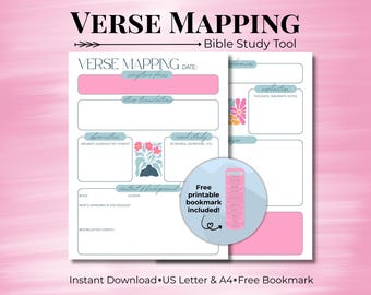 Retro Flower Bible Verse Mapping Template for Busy Moms, Bible Study Guide Template, Bible Study Journal, Devotional Journal, Sermon Notes