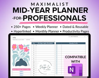 JUL-JUN OneNote Planner, OneNote Template for Work, OneNote Project Management, Task Tracker, Project Planner, Eisenhower Matrix