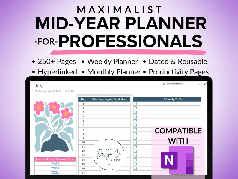 JUL-JUN Onenote Planner, Onenote Template for Work, Onenote Project ...