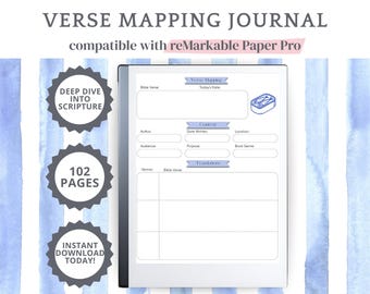 Fisherman Aesthetic Verse Mapping Remarkable Paper Pro Template, Bible Study Guide, Remarkable Template, Bible Study Template, Daily Bible