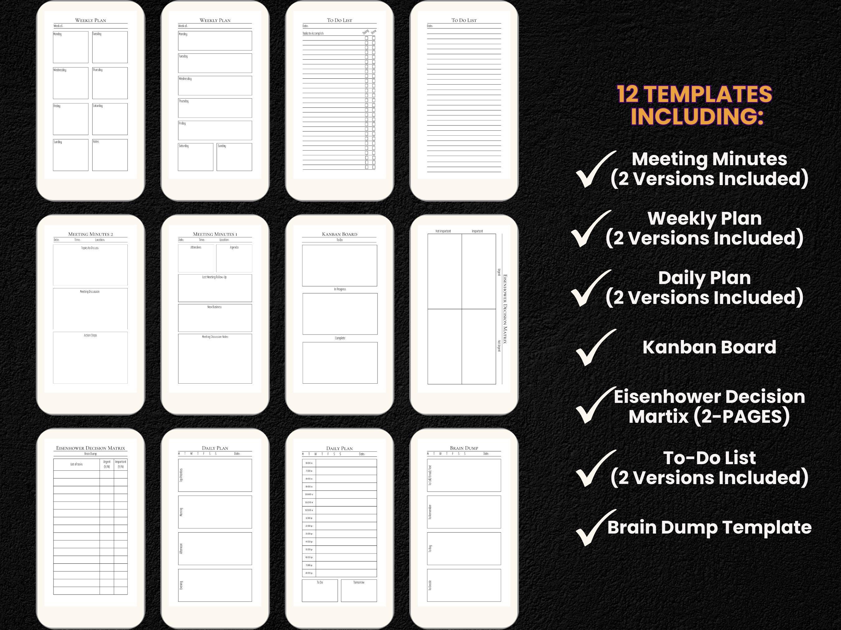 Micro Move Template Remarkable Paper Pro Move Template, Remarkable Pro Templates, Project ...