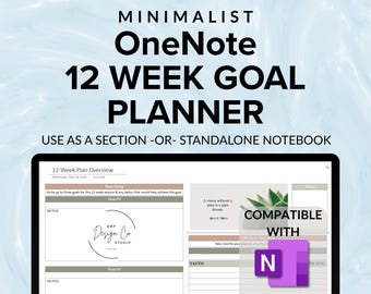 12 Week Goal Planner OneNote Template, OneNote Project Management, Task Tracker, OneNote Planner, Project Planner, OneNote Template for Work