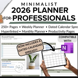 Könnte beinhalten: Ein minimalistischer 2026-Planer für Profis. Der digitale Planer umfasst über 250 Seiten, einen Wochenplaner, eine datierte Kalenderansicht und einen Monatsplaner. Er ist kompatibel mit der N-Plattform.