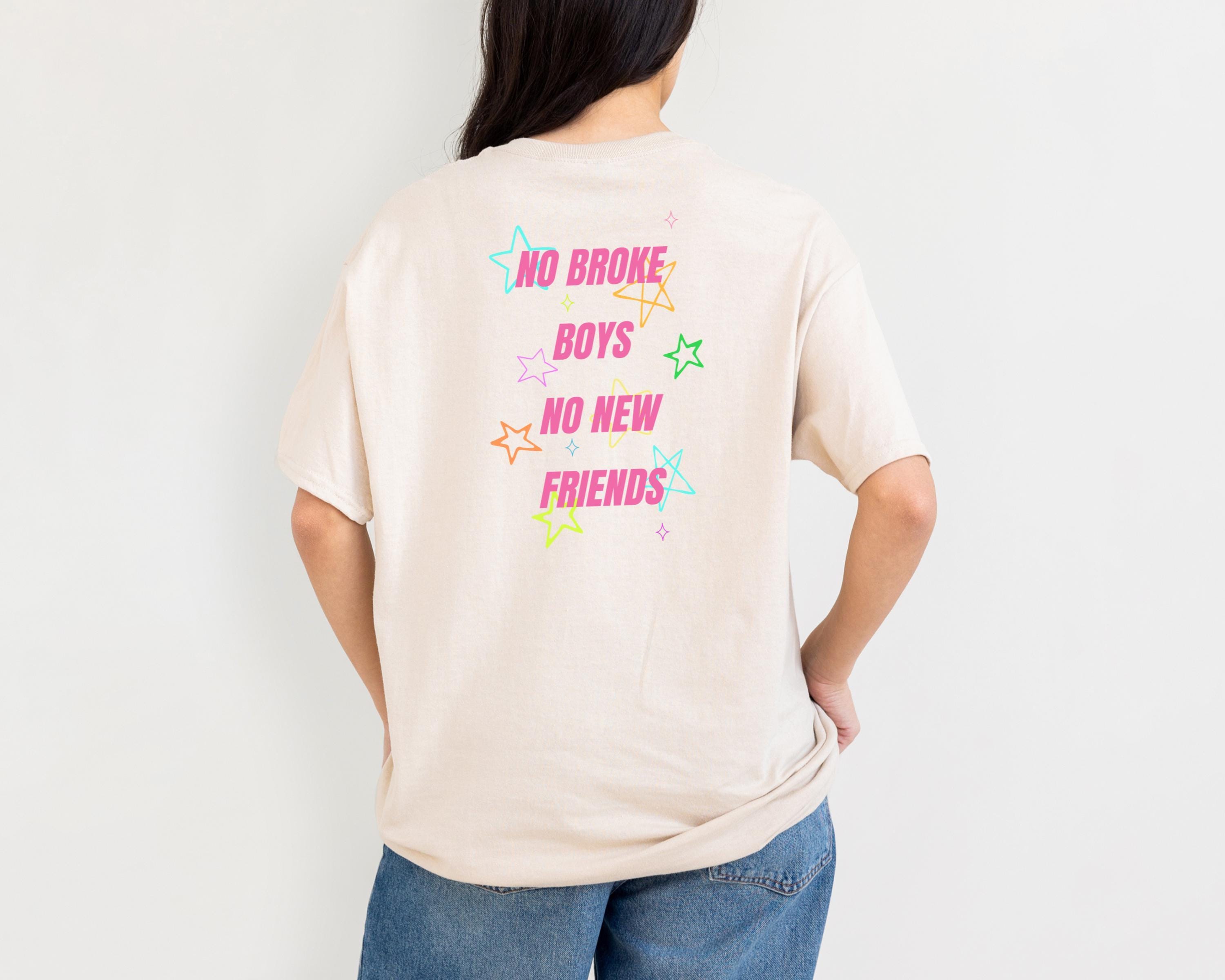 No Broke Boys Tee Shirt New Friend Gift Disco Lines Women Tinashe