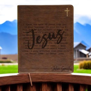 Jesus Prayer Journal Bible – Engraved Personalized NIV Bible, Leather Scripture Bible, Christian Gift for Women or Men