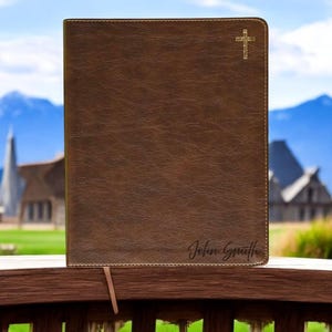 Journal personnalisé minimaliste - Bible NIV gravée sur mesure avec croix, cadeau de la foi pour lui ou pour elle, design épuré et élégant