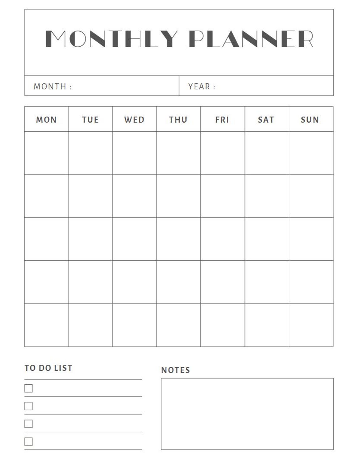 Daily, Weekly, Monthly Planner Template - Etsy