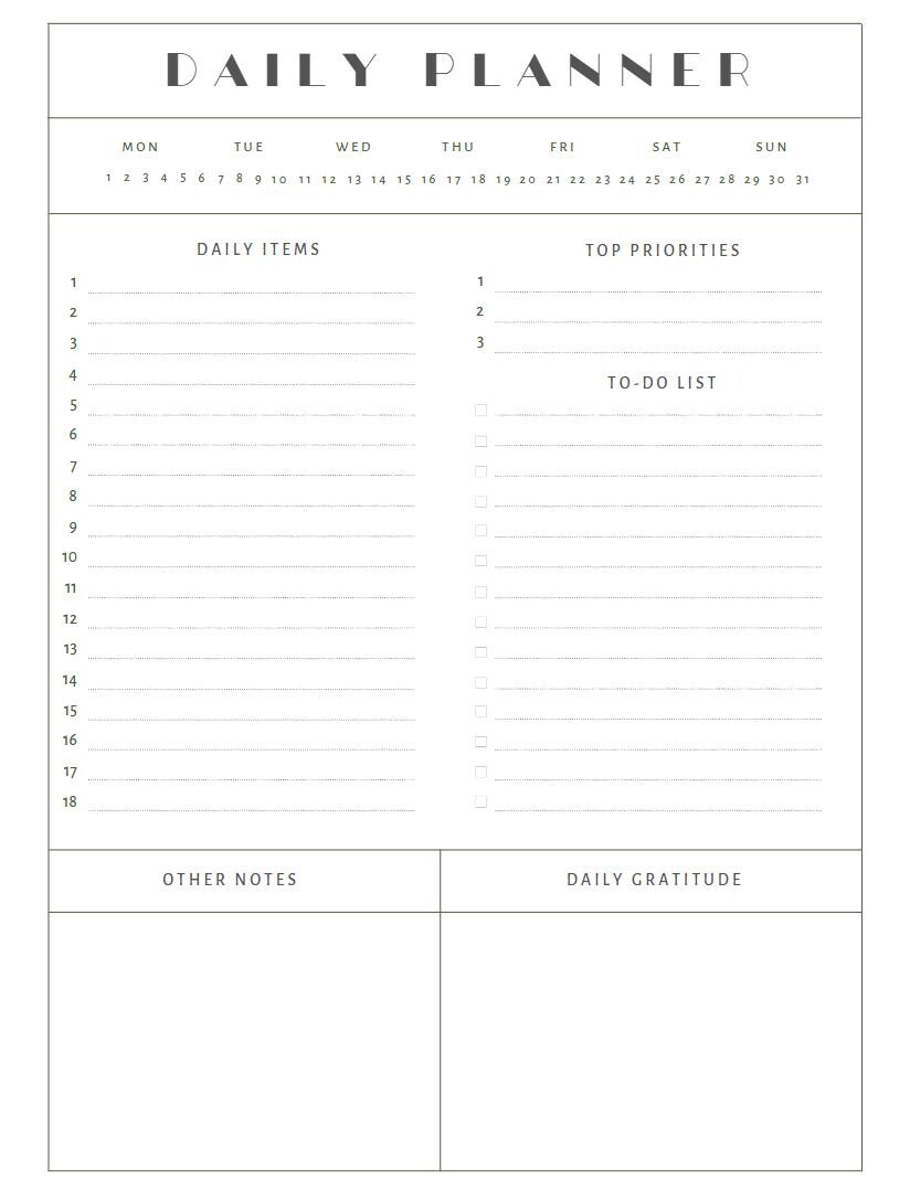 Daily, Weekly, Monthly Planner Template - Etsy