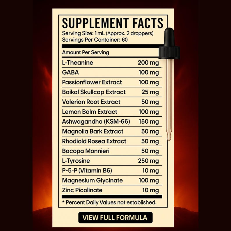 Rage Reset Drive Drops | Stress Relief Tincture | Calm Focus Liquid | Ashwagandha + L-Theanine | Zero Crash image 3
