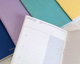 Travelers Notebook Inserts Weekly Monthly Daily Dot Grid Lined Blank Paper Regular Size Stationery