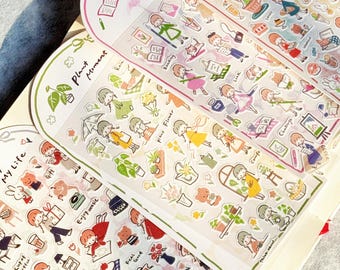 Molinta Color Block Line Stickers | Japanese Washi Journal & Planner Stickers