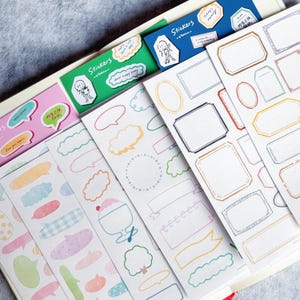Molinta Writable Frame Stickers | Vintage, Watercolor & Colored Pencil Journal Borders