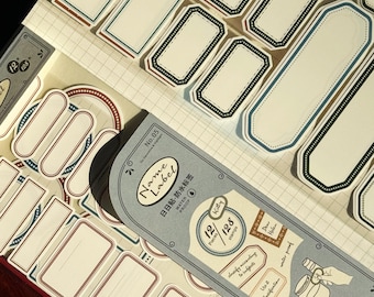 Waterproof Label Stickers - Vintage Design - 128 Pcs - for Journals & Organizing