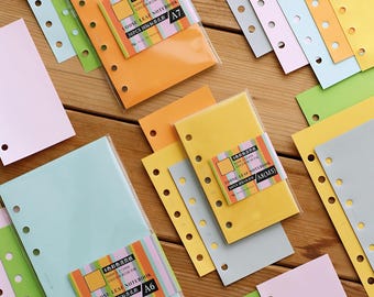Bright Colored Refill Paper-M5/A6/A7 Size Options｜Planner Supplies
