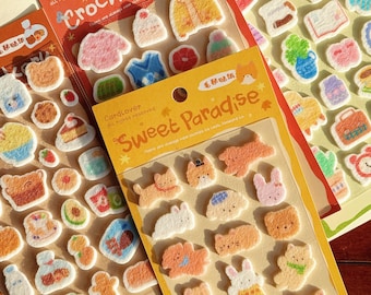 Fuzzy Felt Sticker Sheet  | Cozy Knit-Style Theme - Winter Vibe Decorative Sticker