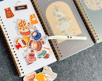 Reusable Sticker Book TN Standard Release Paper Album French Retro Zodiac Libra Candle Girls Coil Bound Sticker Storage Collecting Book