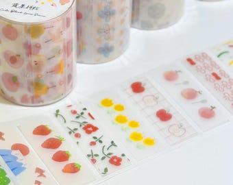 Floral und Obst PET Tape Rolle für Scrapbooking Dekorative Journal Aufkleber mit Trennschicht