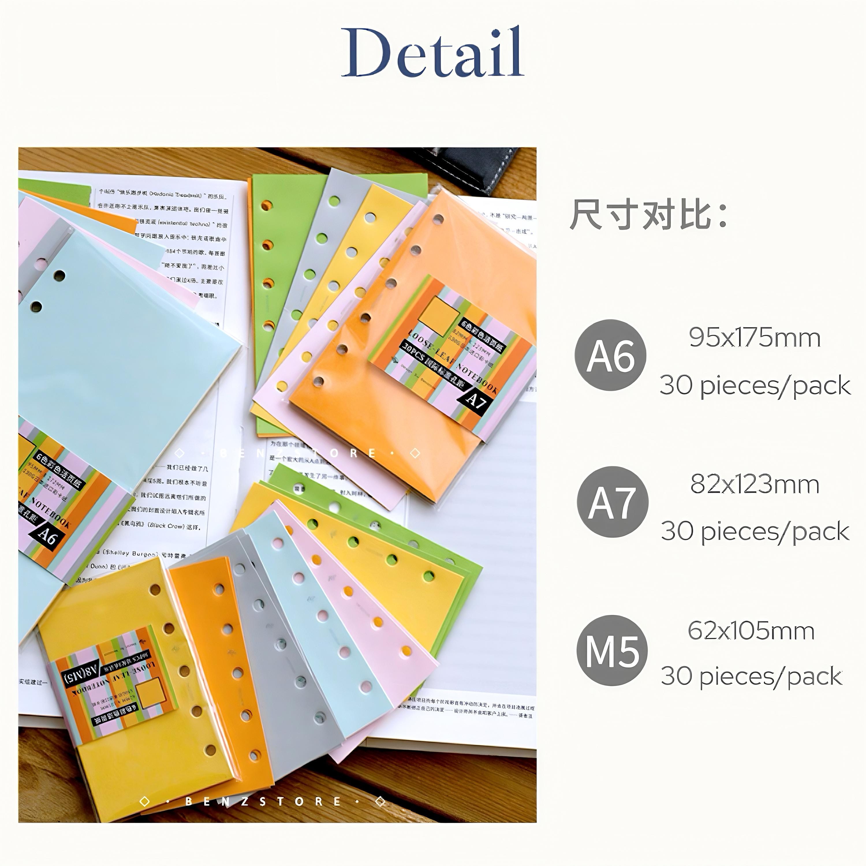 Bright Colored Refill Paper-m5/a6/a7 Size Options｜planner Supplies - Etsy
