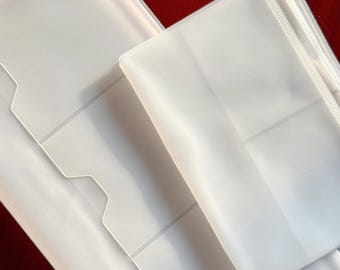 Frosted PVC Zipper Pouch Insert for Traveler’s Notebook | Standard & Passport Size TN Pocket
