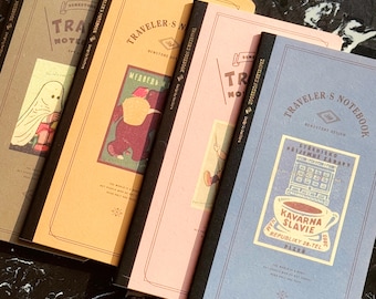 Traveler's Notebook Inserts｜Vintage Print: Blank/Grid Journal for Travel & Creative Writing