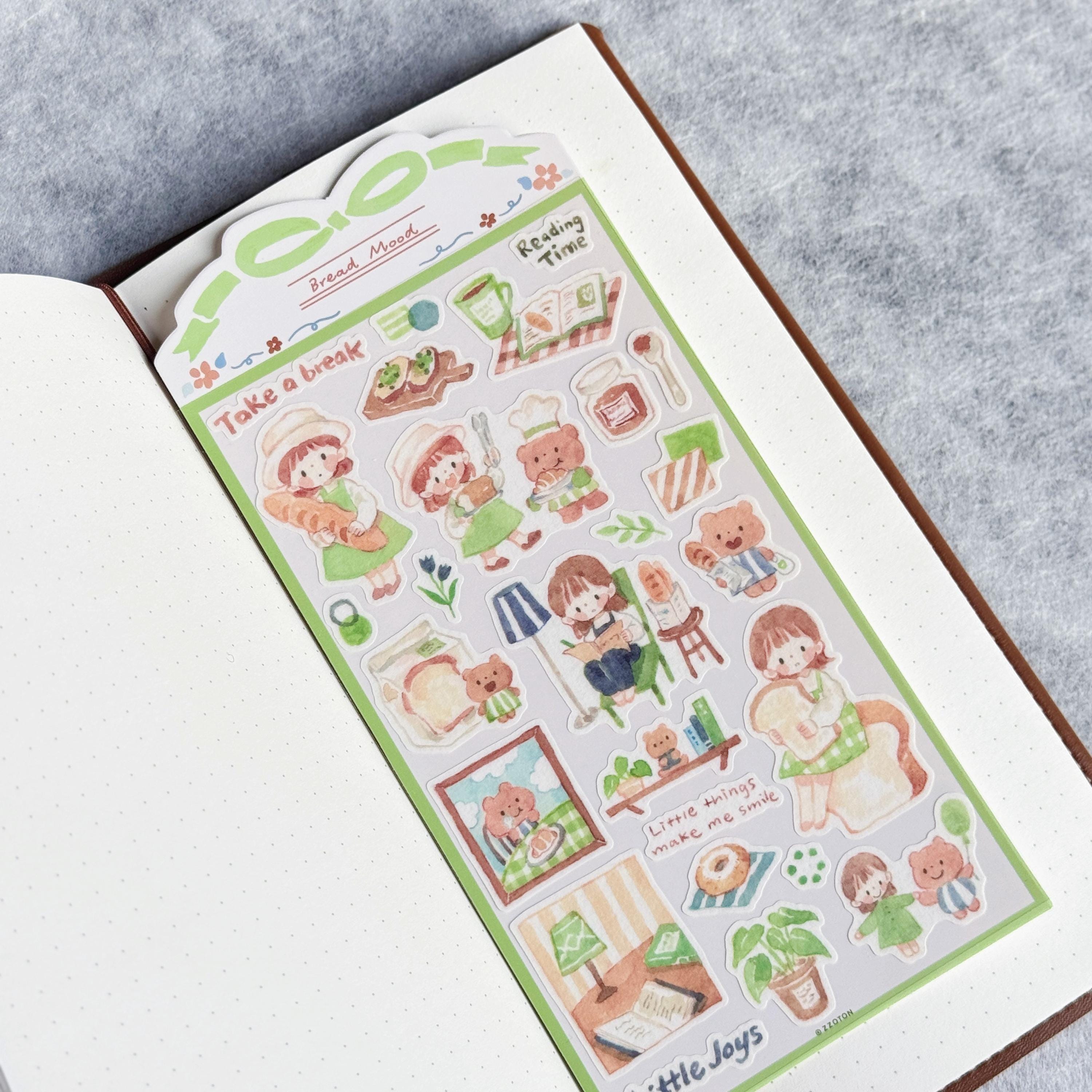 Molinta Hand-drawn Washi Sticker Sheets | Today's Thoughts