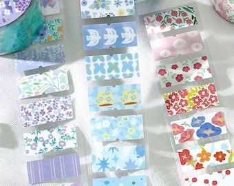 Iridescent Glitter Sand Washi Tape - Die-Cut Synthetic Paper Roll for Journal (3 Forest Designs)