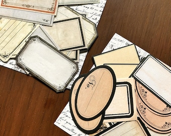 Vintage Writable Sticker Pack Journaling Scrapbook Decorative Labels Journal Supplies