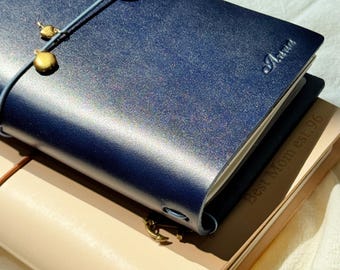Benutzerdefiniertes Leder Journal Traveler Notebook Bundle Komplettes personalisiertes nachfüllbares Notizbuch für Journal Anfänger und Liebhaber