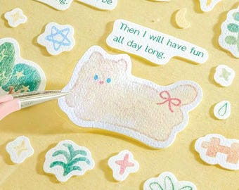 Gestanzte Aufkleber im Illustrations-Stil - Set mit 4 zauberhaften Blumendesigns (Spezialpapier)