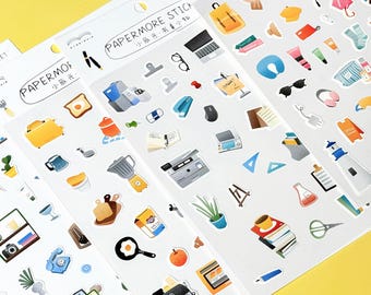 Aesthetic Matte Paper Sticker Sheets For Journaling Scrapbooking Planning Travel Kitchen Home Office Stationery