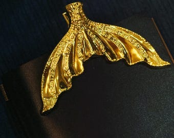 Vintage Antique Metal Journal Clip: Ginkgo Leaf, Lady Hand, Shell, Mermaid Tail Styles