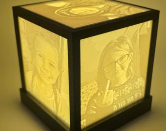 Kundenspezifischer 3D gedruckter Foto-Lithophan-Leuchtkasten - personalisiertes Geschenk