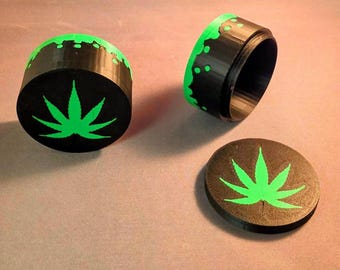3D gedruckter Cannabis Blatt Aufbewahrungsbehälter.