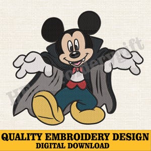 Halloween Vampire Mouse Embroidery Design, Halloween Machine Embroidery File, Spooky Mouse Costume Stich File, Family Halloween Trip Design