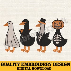Spooky Goose Embroidery Design, Halloween Silly Goose Embroidery File, Halloween Machine Embroidery File, Spooky Season Embroidery Files