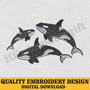 Orca Embroidery Design, Blue Whale Machine Embroidery Design, Cute Orca Embroidery File, Animal Embroidery Design, Funny Orca Embroidery