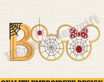 Halloween BOO Embroidery Design, Boo Machine Embroidery Design, Mouse Halloween Stich File, Halloween Trip Embroidery, Digital Download
