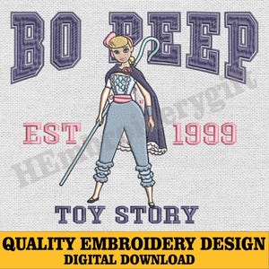 Toy Friends Bo Peep Embroidery Design, Girl Toy Machine Embroidery Design, Family Vacation Embroidery Pes, Embroidery Download, Kids Shirt