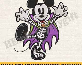 Mouse Skeleton Embroidery Design, Halloween Mouse Skeleton Embroidery Design, Spooky Season Stich File, Family Halloween Trip Embroidery