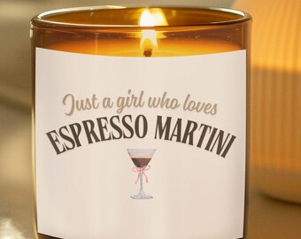 Vela de martini espresso, amantes del espresso, regalo único para ella, lindas ideas de decoración, vela de café, martinis coquetos, tiempo de Tini (4 oz, 9 oz)