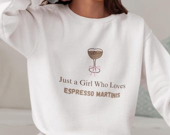 Sudadera bordada Espresso Martini, Tini Time, Coquette espresso martini, Bebedor de cócteles, Camisa de barista, Martini time